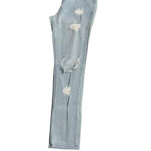 Light blue distressed ripped skinny